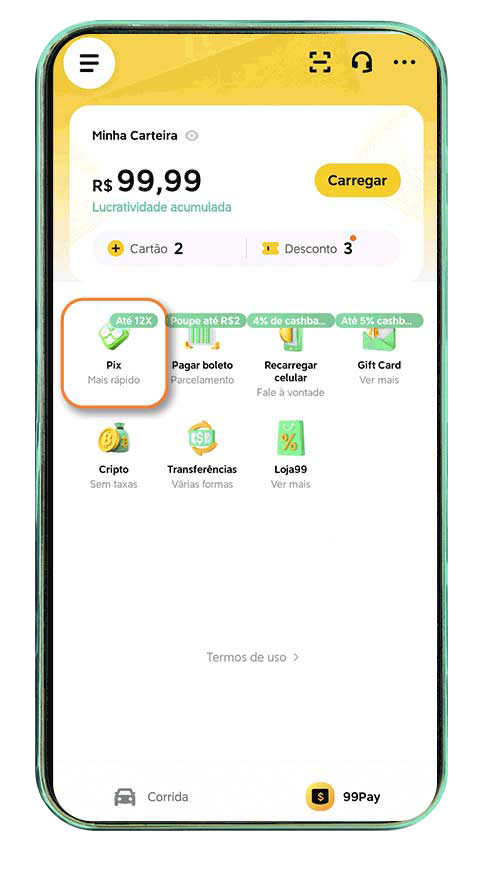 Pix com cartão de crédito 99Pay: Como funciona?